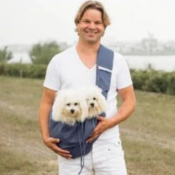 Hunter Winkel 43 4LazyLegs Hondendraagtas Canvas Blauw Grijs