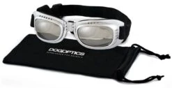 Dogoptics Hondenzonnebril Biker Silver Frame/Mirror Lens