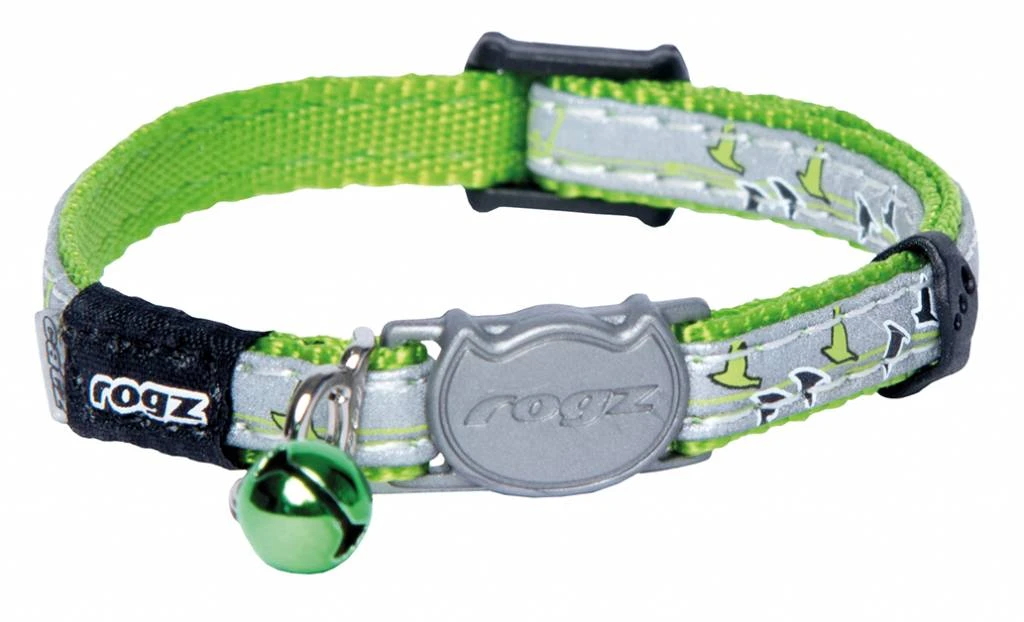 Rogz Kattenhalsband NightCat Lime Swallows 3 Rogz Kattenhalsband NightCat Lime Swallows